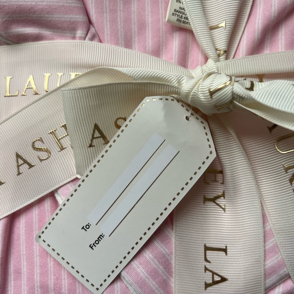 Laura Ashley Pink and White Striped Pajama Set - Picture 5 of 5